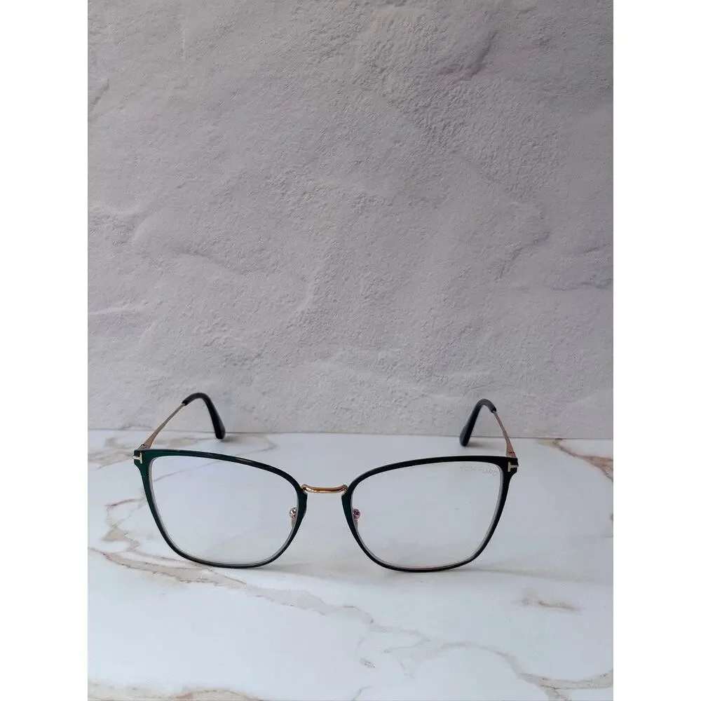 NEW Tom Ford FT5839-B Cat Eye Bluelight Frames in Green